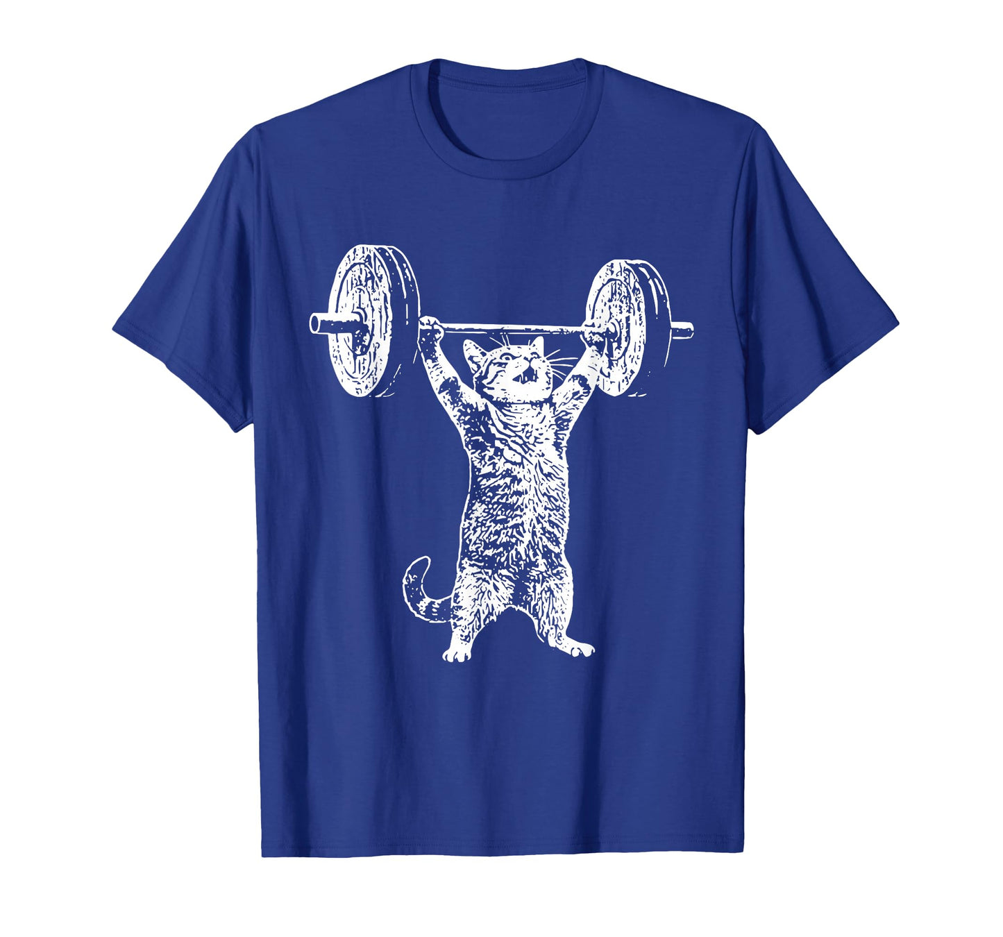 Vintage Retro Weight Lifting Gym Cat Deadlift Funny T-Shirt
