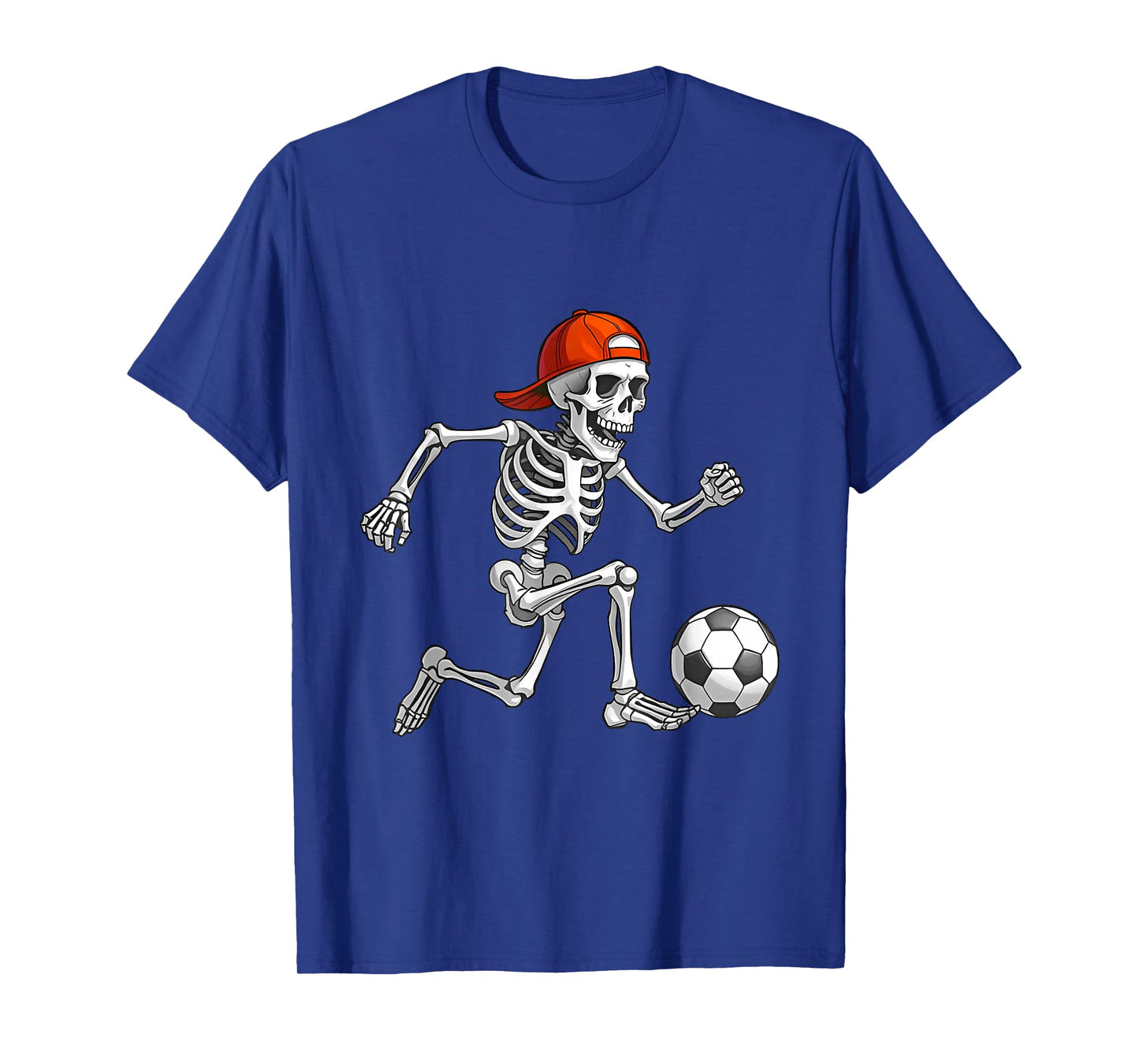 Funny Skeleton Soccer Men Boys Kids Halloween Costume T-Shirt