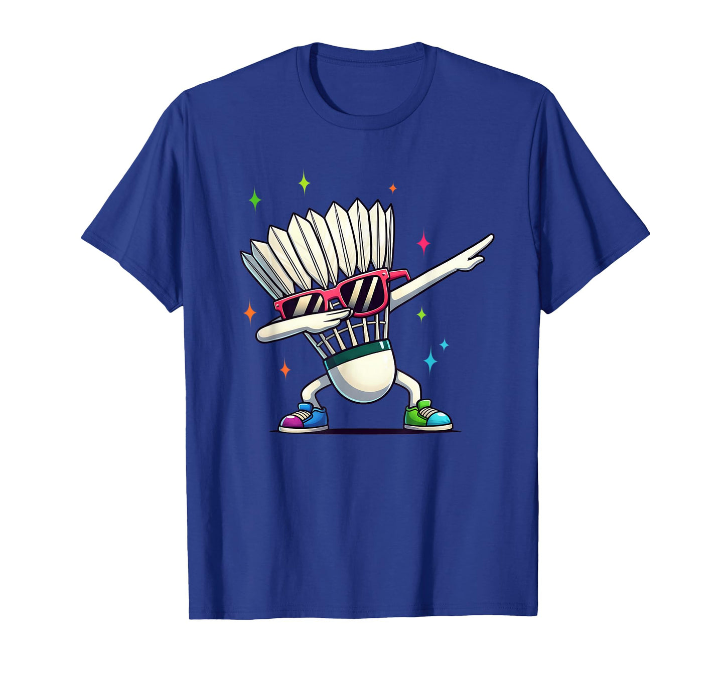 Funny Badminton Player Kids Boys Men Women Shuttlecock Dab T-Shirt