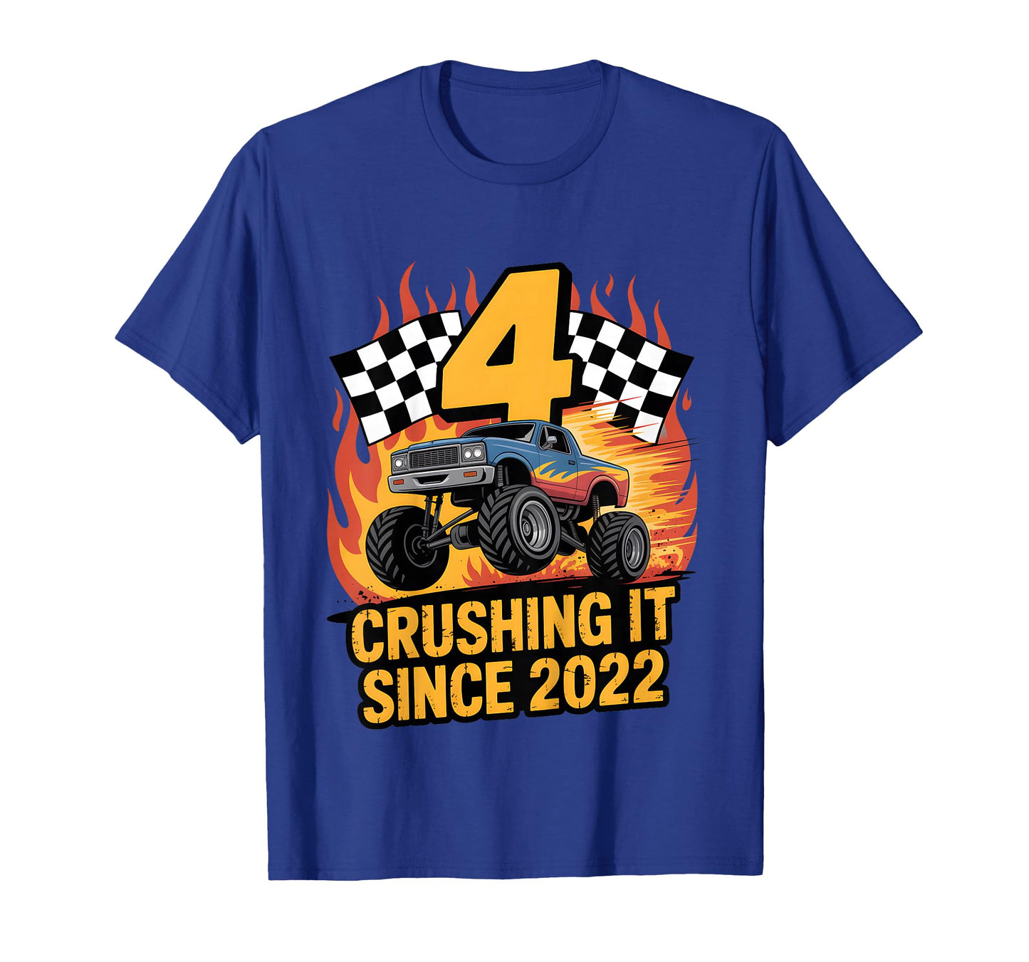 Crushing It Since 2022 Monster Truck 4 Year Old Birthday Boy T-Shirt