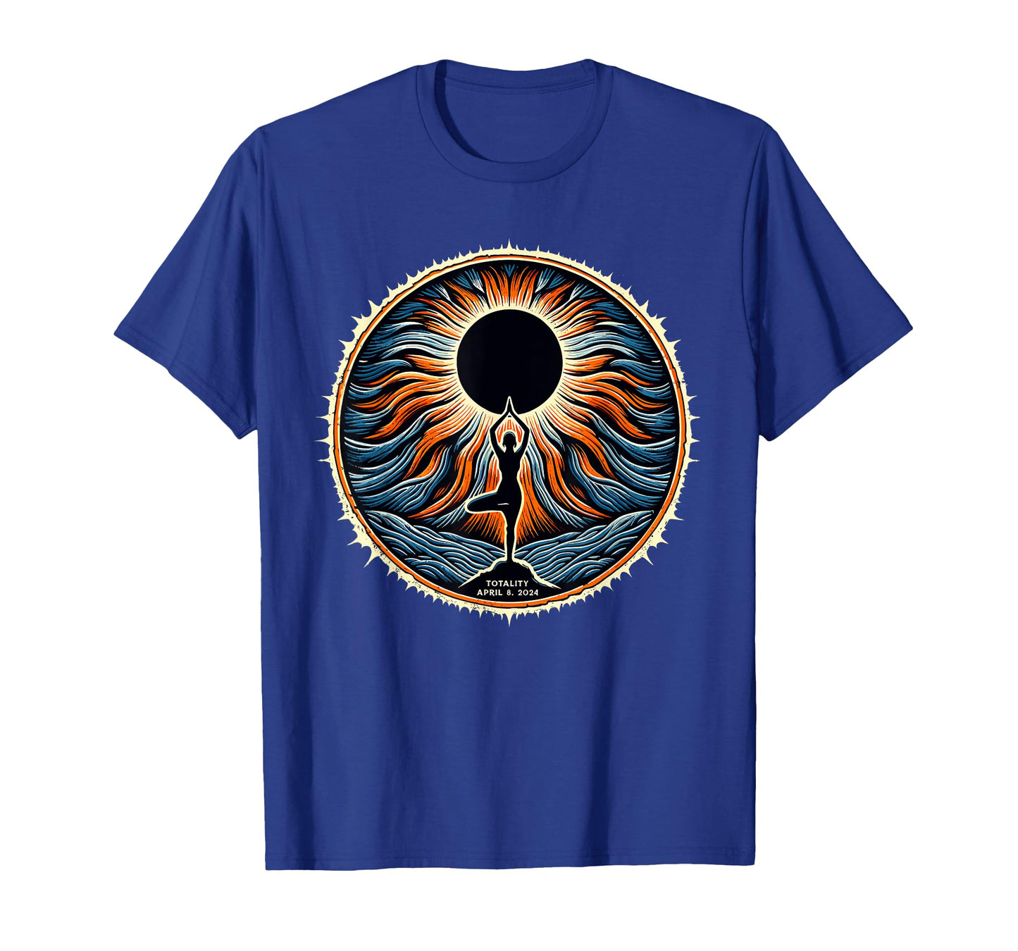 Totality April 8 2024 Total Solar Eclipse Women Yoga T-Shirt