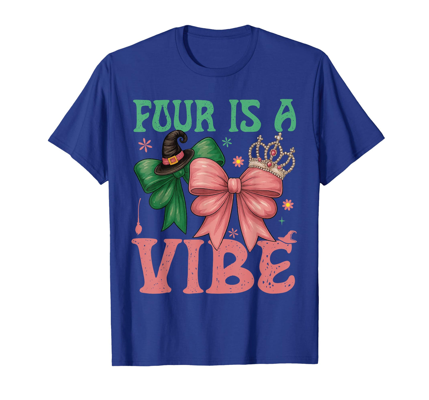 Four is A Vibe 4th Birthday Girl Witch 4 Years Old Girls T-Shirt