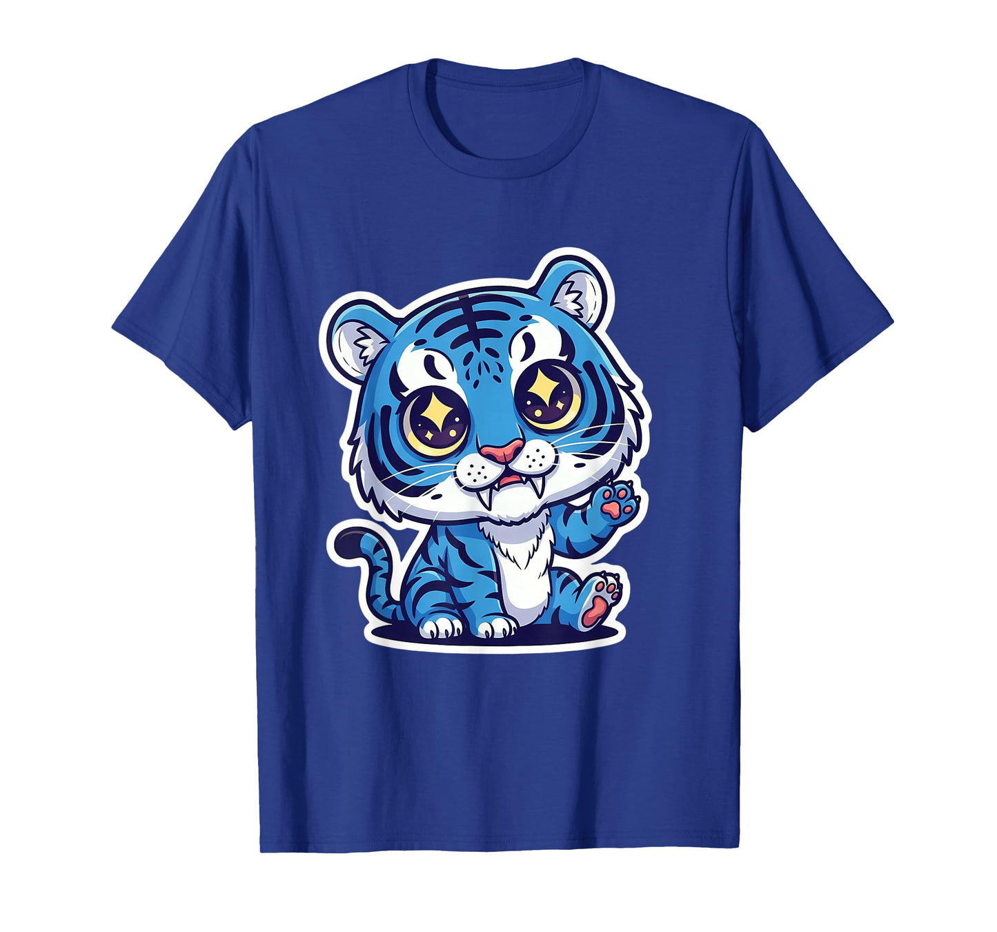 Funny Easy Blue Tiger Goofy Cartoon Animal T-Shirt