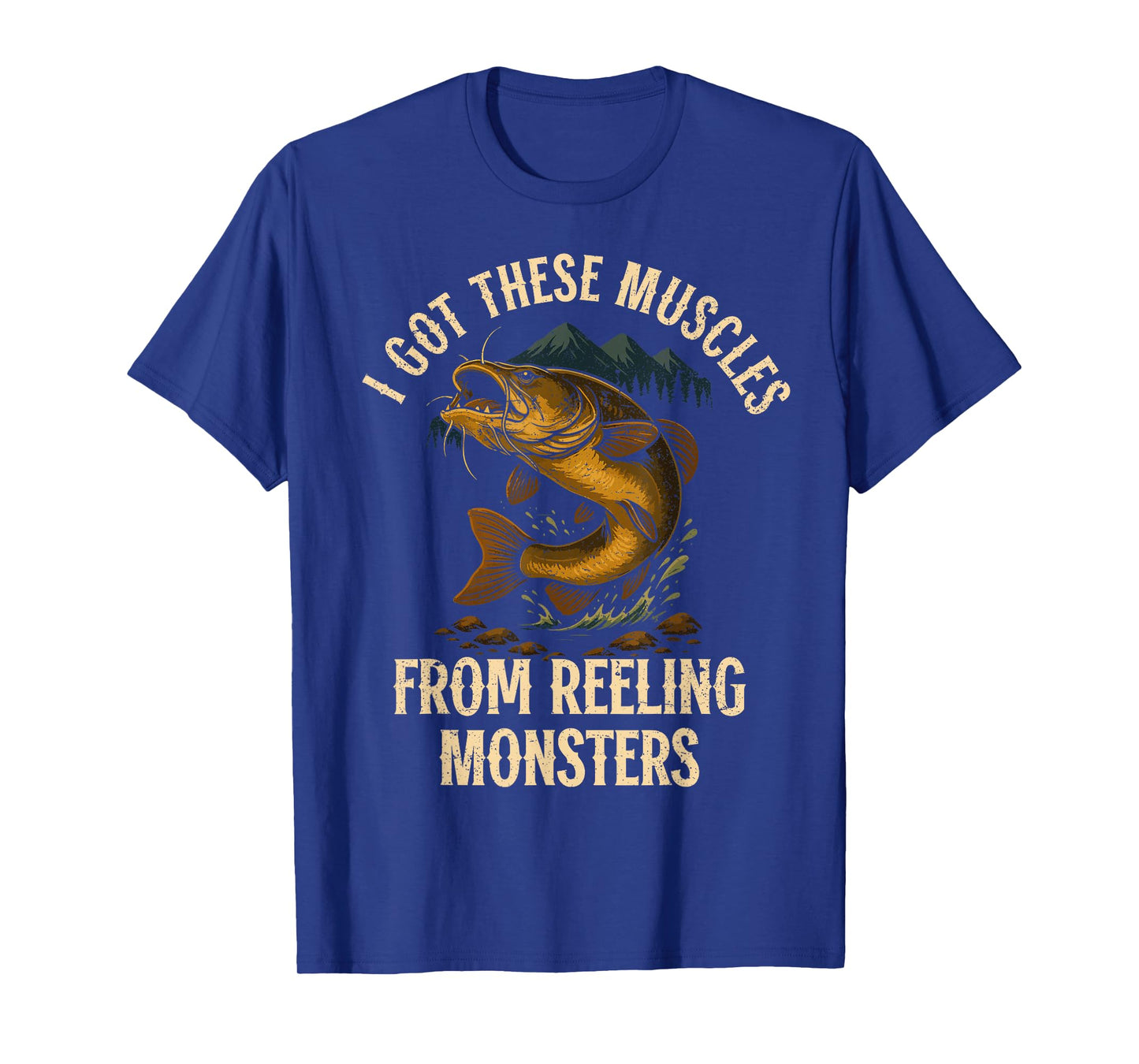 Trophy Flathead Reeling Monsters Funny Catfish cat Fishing T-Shirt