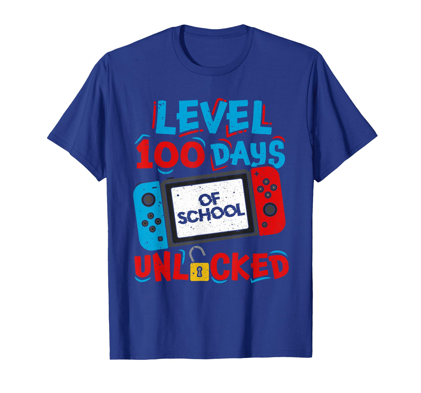 Level 100 Days of School Unlocked Gamer Video Games Boys T-Shirt