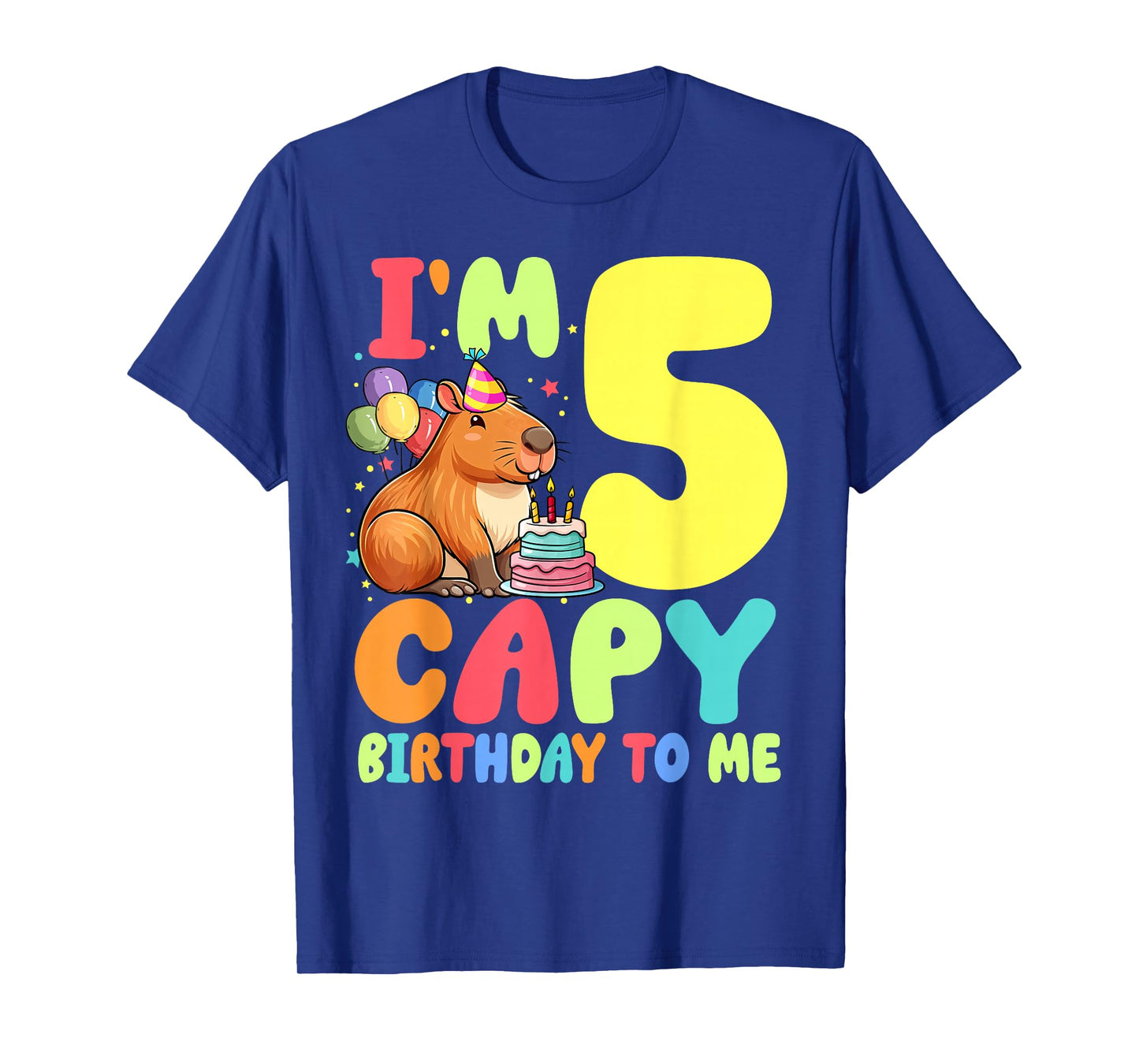I'm 5 Year Old Capy Birthday To Me 5th Birthday Capybara T-Shirt