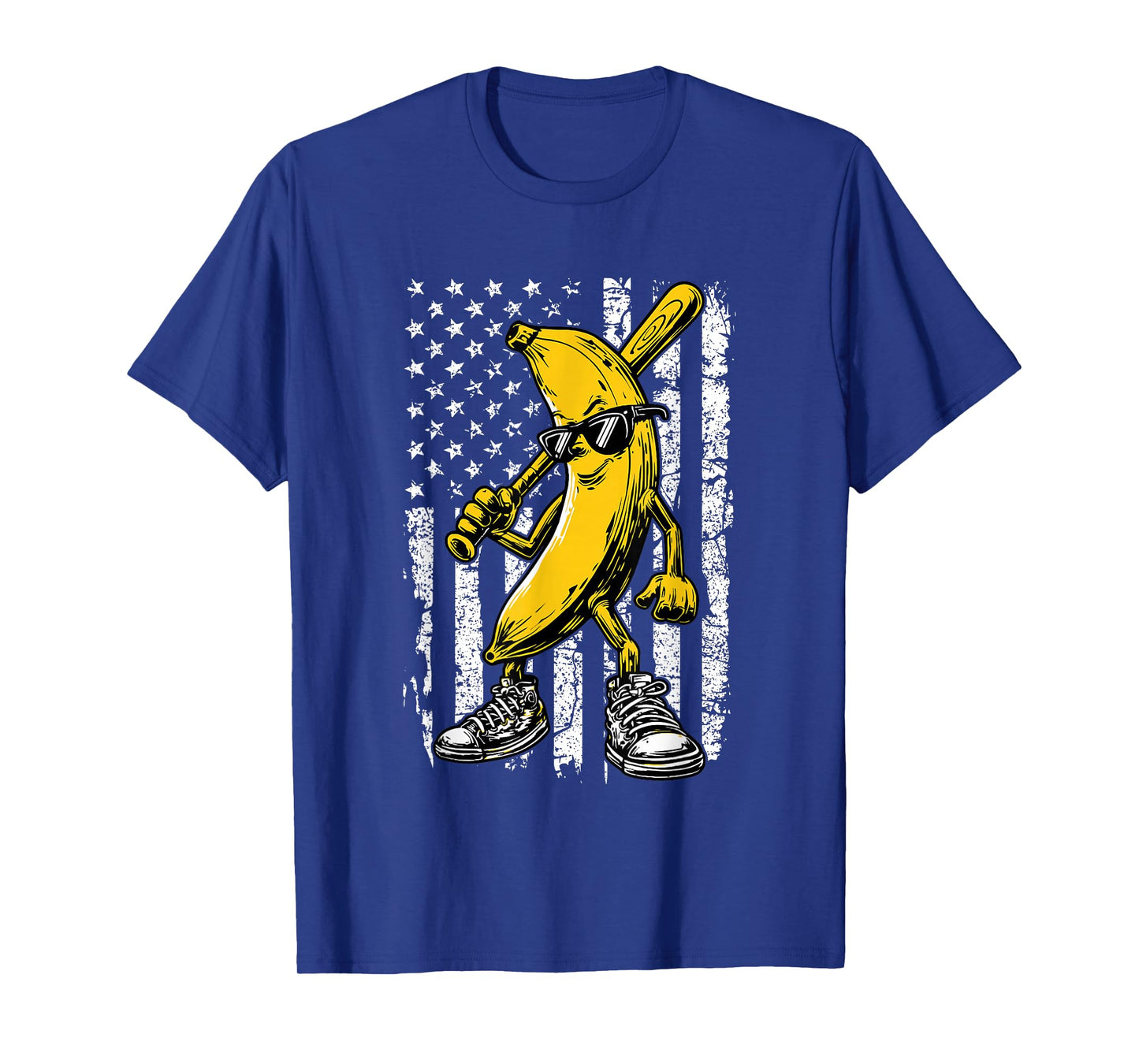 Banana Graphic Retro American Flag Banana Lover Boys Kids T-Shirt