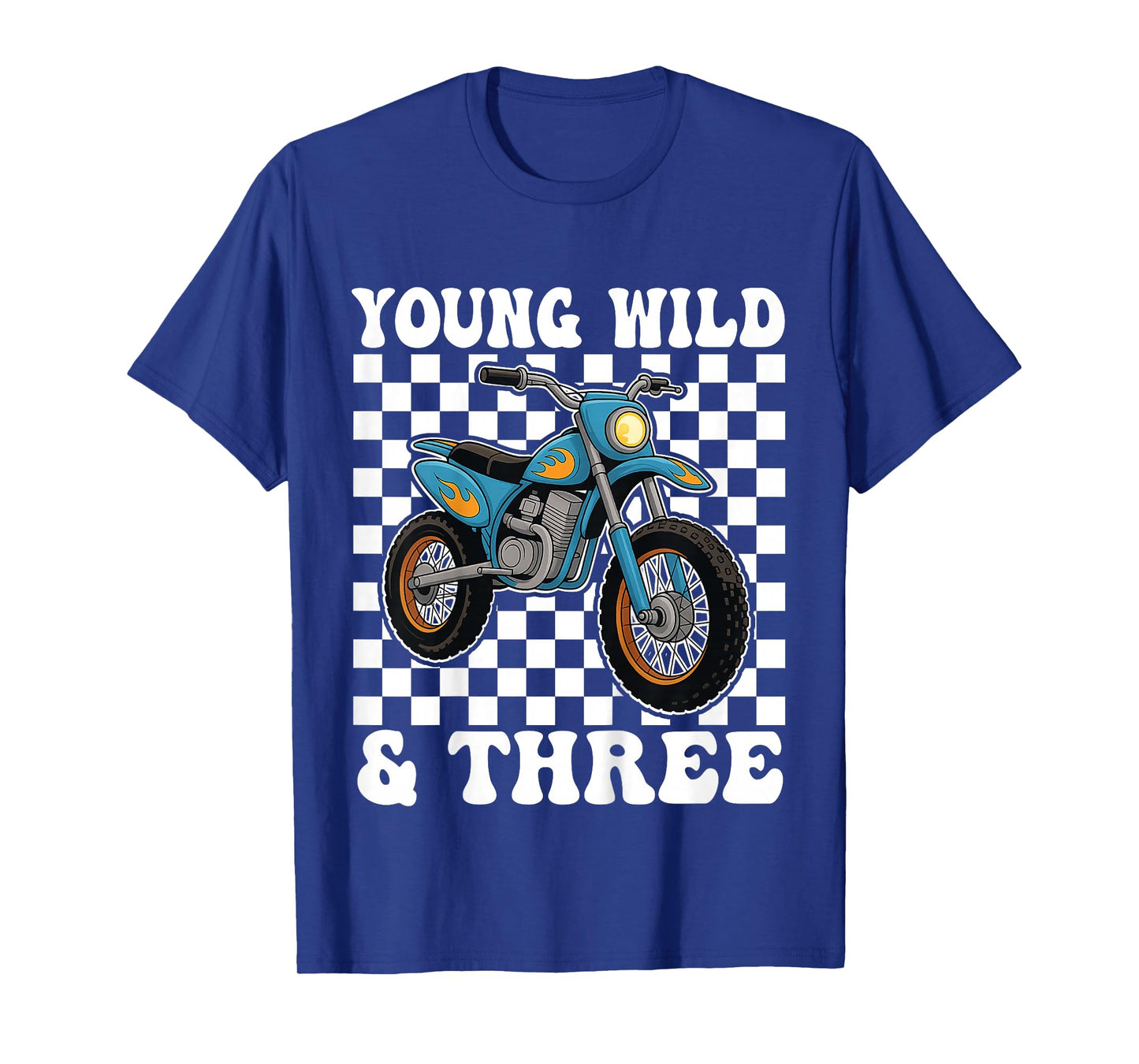 3rd Birthday Dirt Bike Young Wild and Three 3 Year Old T-Shirt