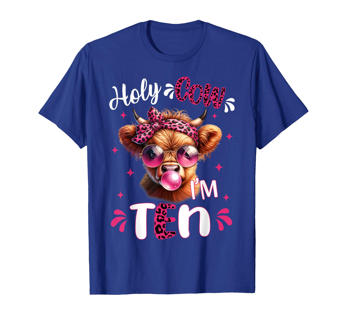 I'm Ten Years Old Girl It's My 10th Birthday Highland Cow T-Shirt