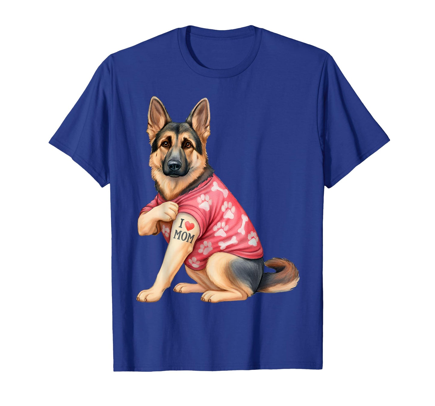 I Love Mom Tattoo Funny German Shepherd Dog Lover Gifts T-Shirt