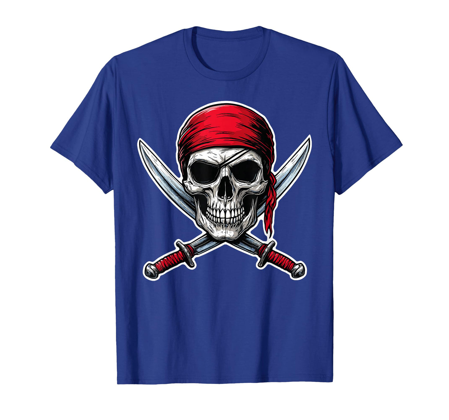 Pirate Flag Skull and Crossbones Skeleton Costume Halloween T-Shirt