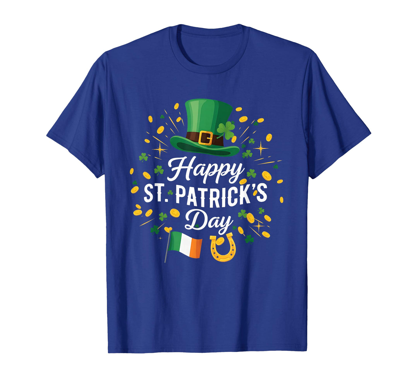 Happy St Patricks Day Leprechaun Hat Shamrock Irish Lucky T-Shirt