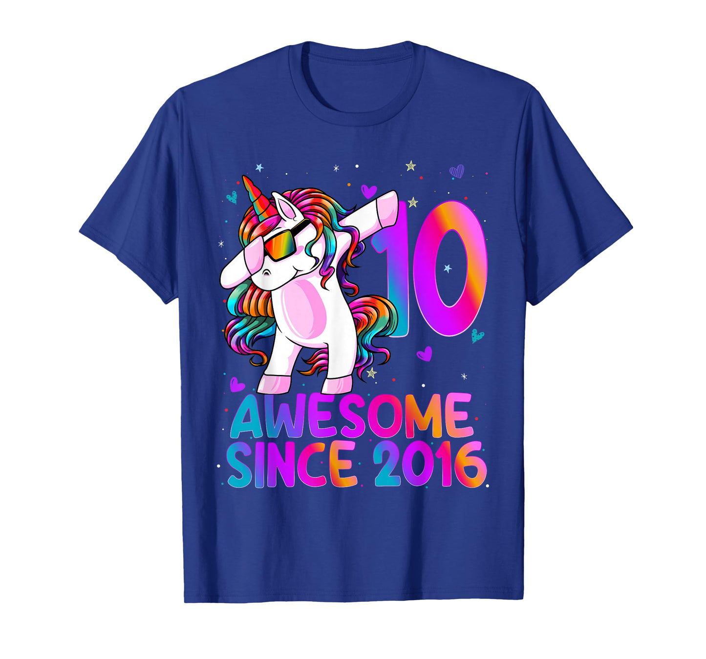 10 Year Old Girl Awesome Since 2016 10th Birthday Girls T-Shirt