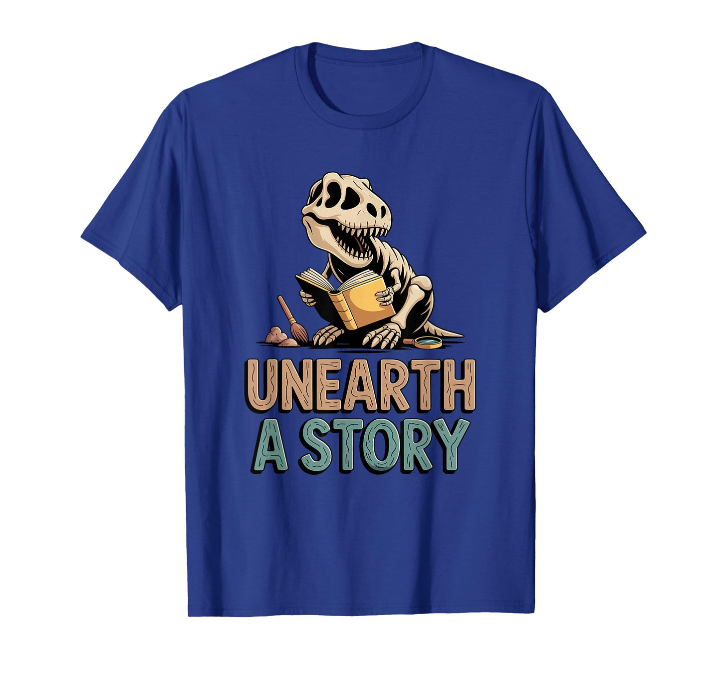 Unearth A Story T-Rex Reading a Book Summer Reading 2026 T-Shirt