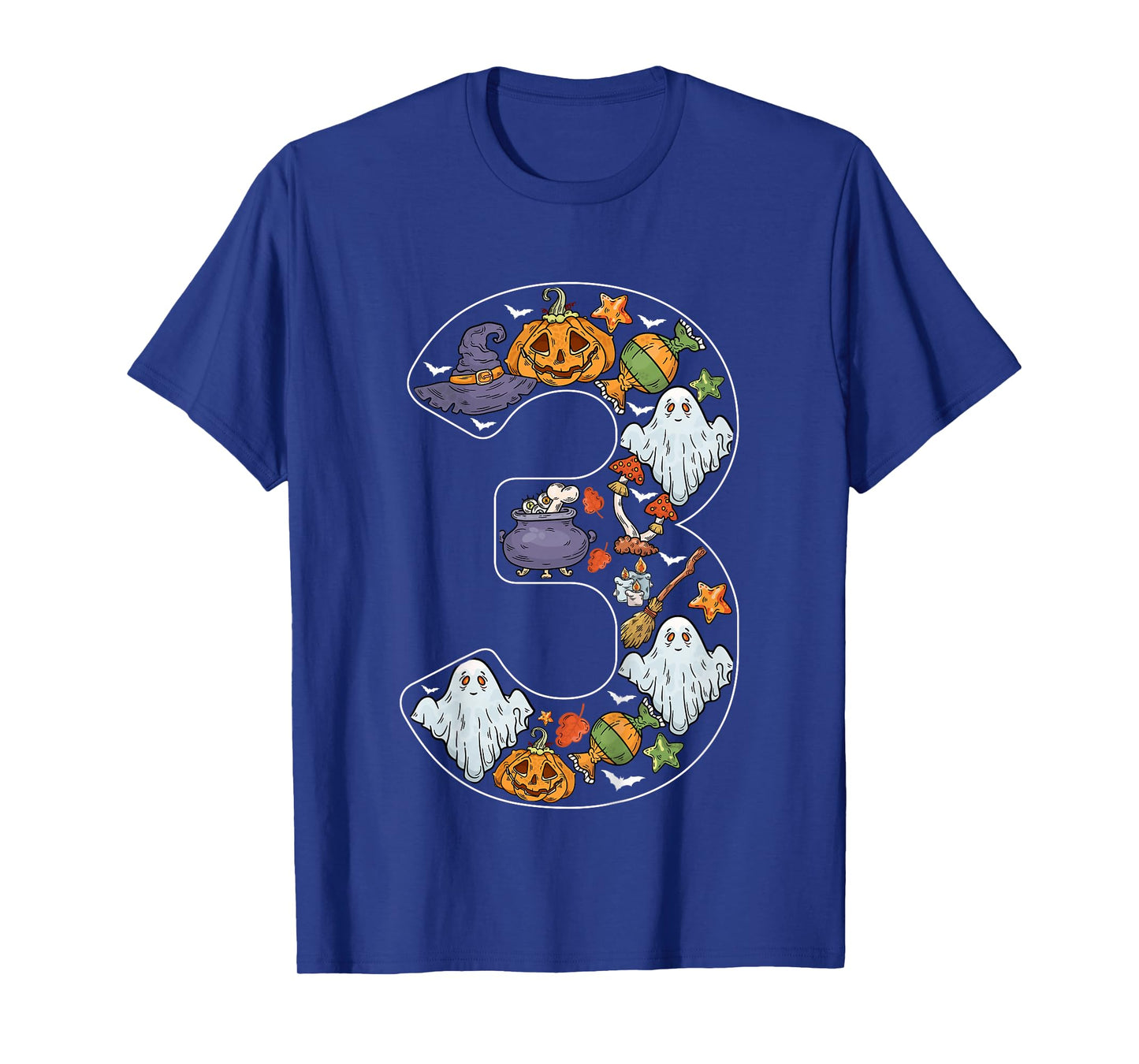 Kids Halloween Spooky Pumpkin 3 Years Old 3rd Birthday Kids T-Shirt