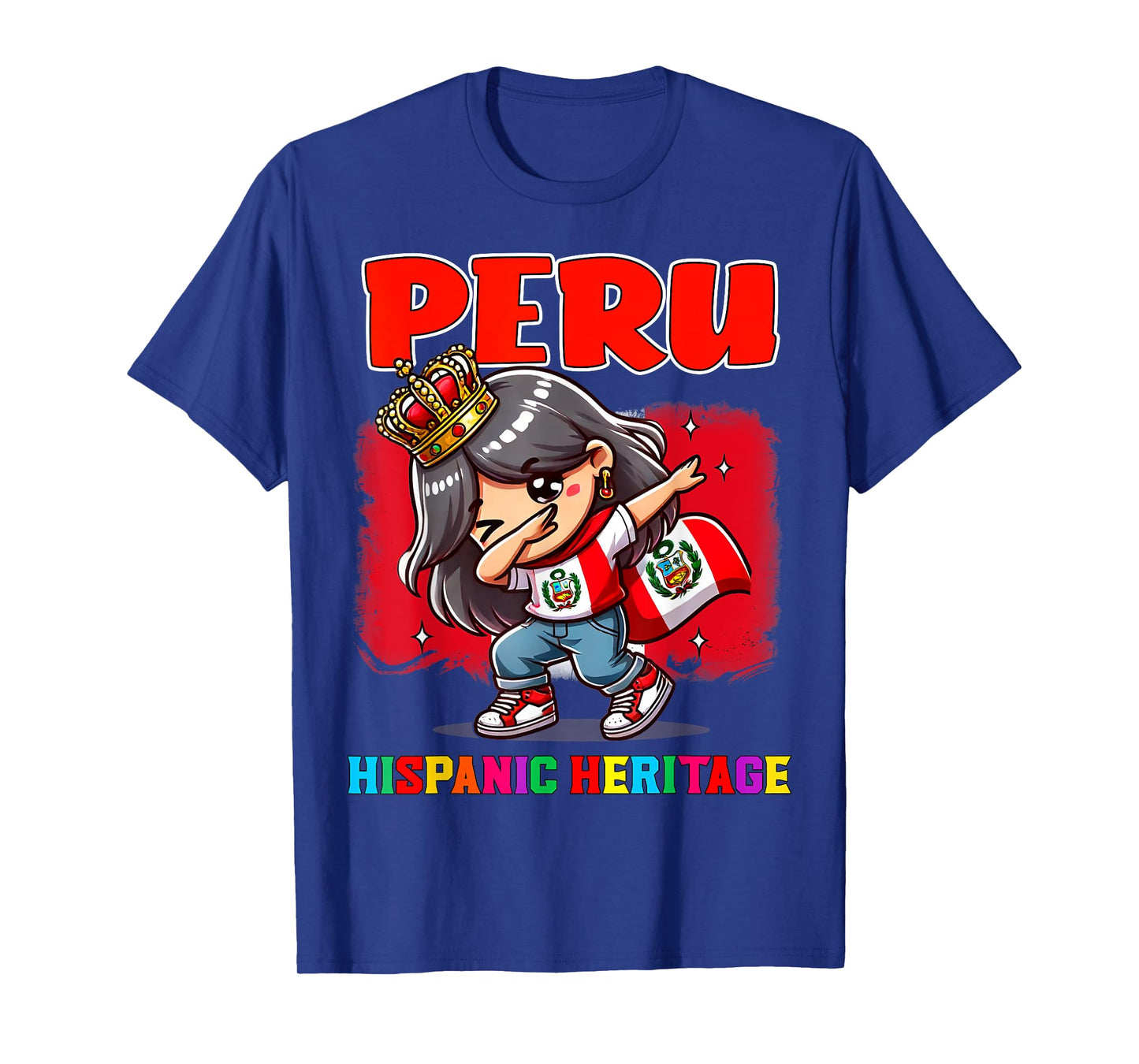 Peru Dabbing Girl Hispanic Heritage Celebration for Kids T-Shirt