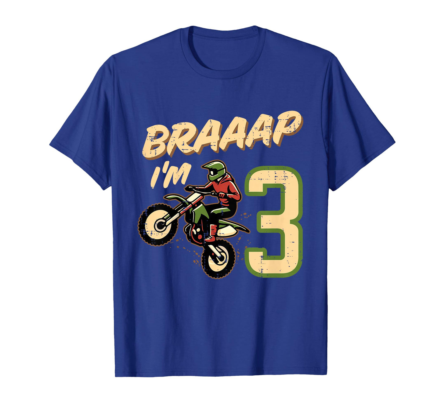 Kids Braaap Im 3 Dirt Bike 3rd Year Birthday Bday Motocross Boys T-Shirt