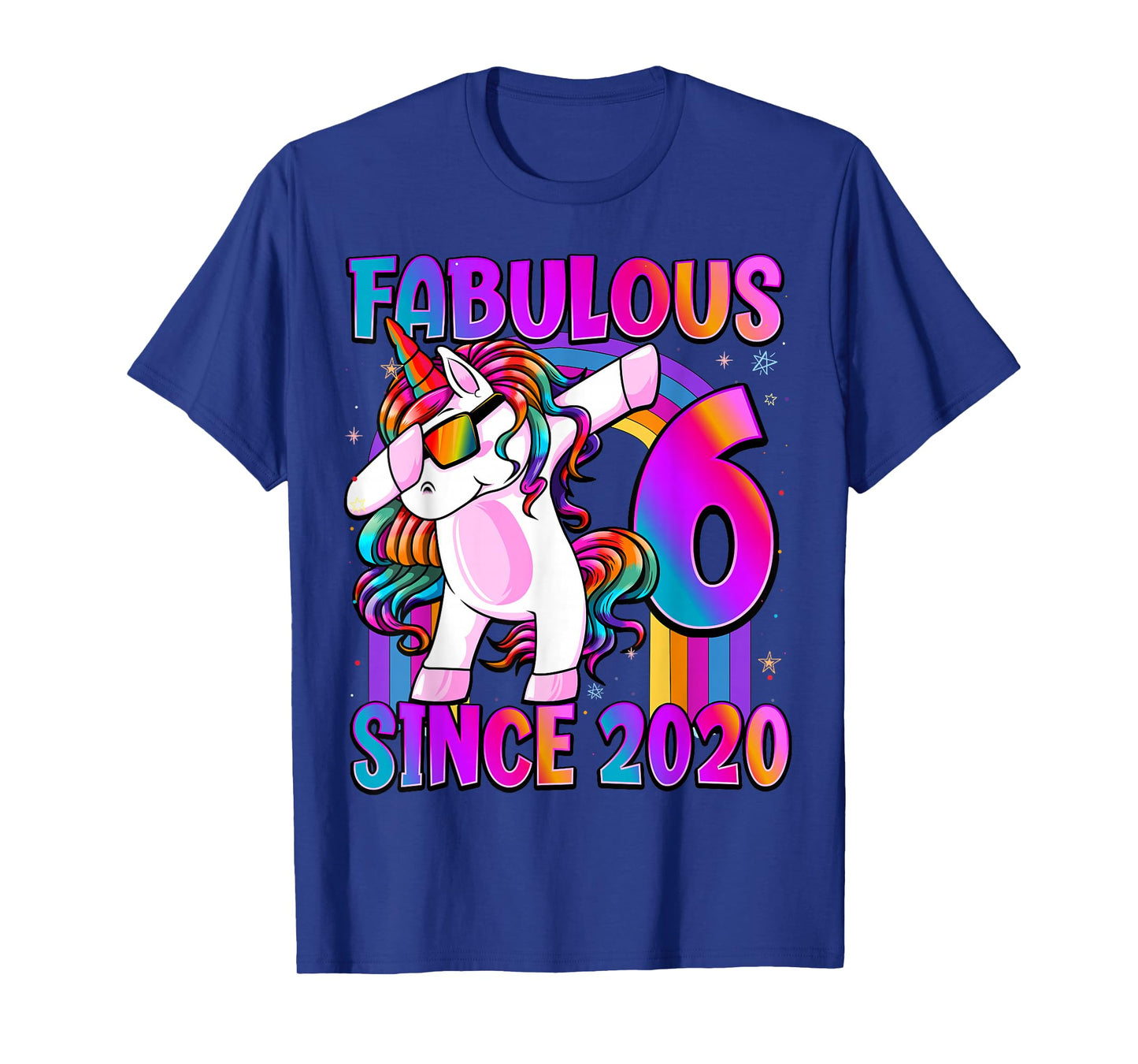 6 Year Old Girl Awesome Since 2020 Unicorn 6th Birthday T-Shirt