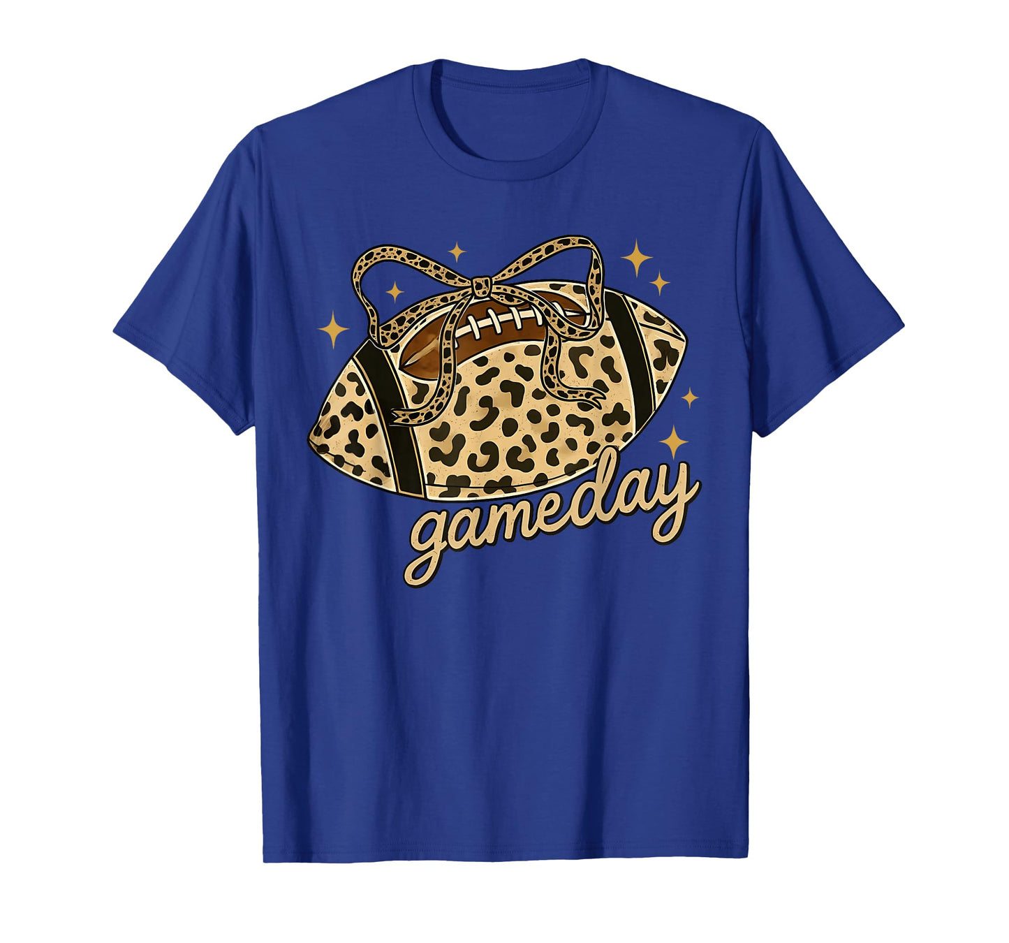 Football Game Day Womens Leopard Cheetah Game Day Football T-Shirt