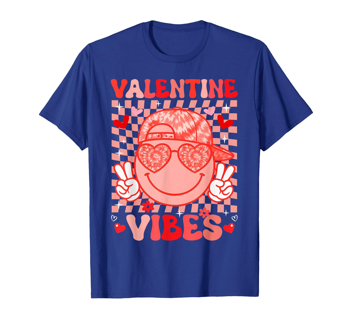 Valentine Vibes Groovy Smile Face Men Boy Kids Tie Dye T-Shirt