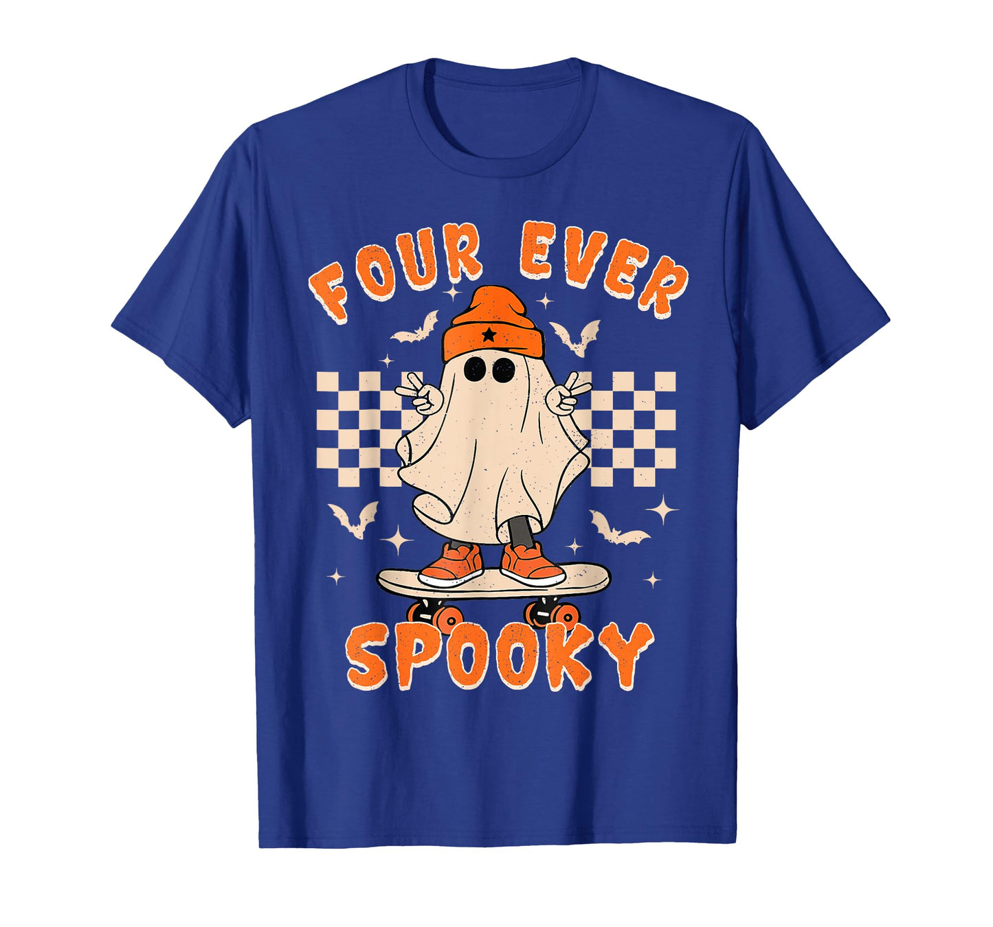 Four Ever Spooky Funny Ghost Halloween 4th Birthday Boy Kids T-Shirt