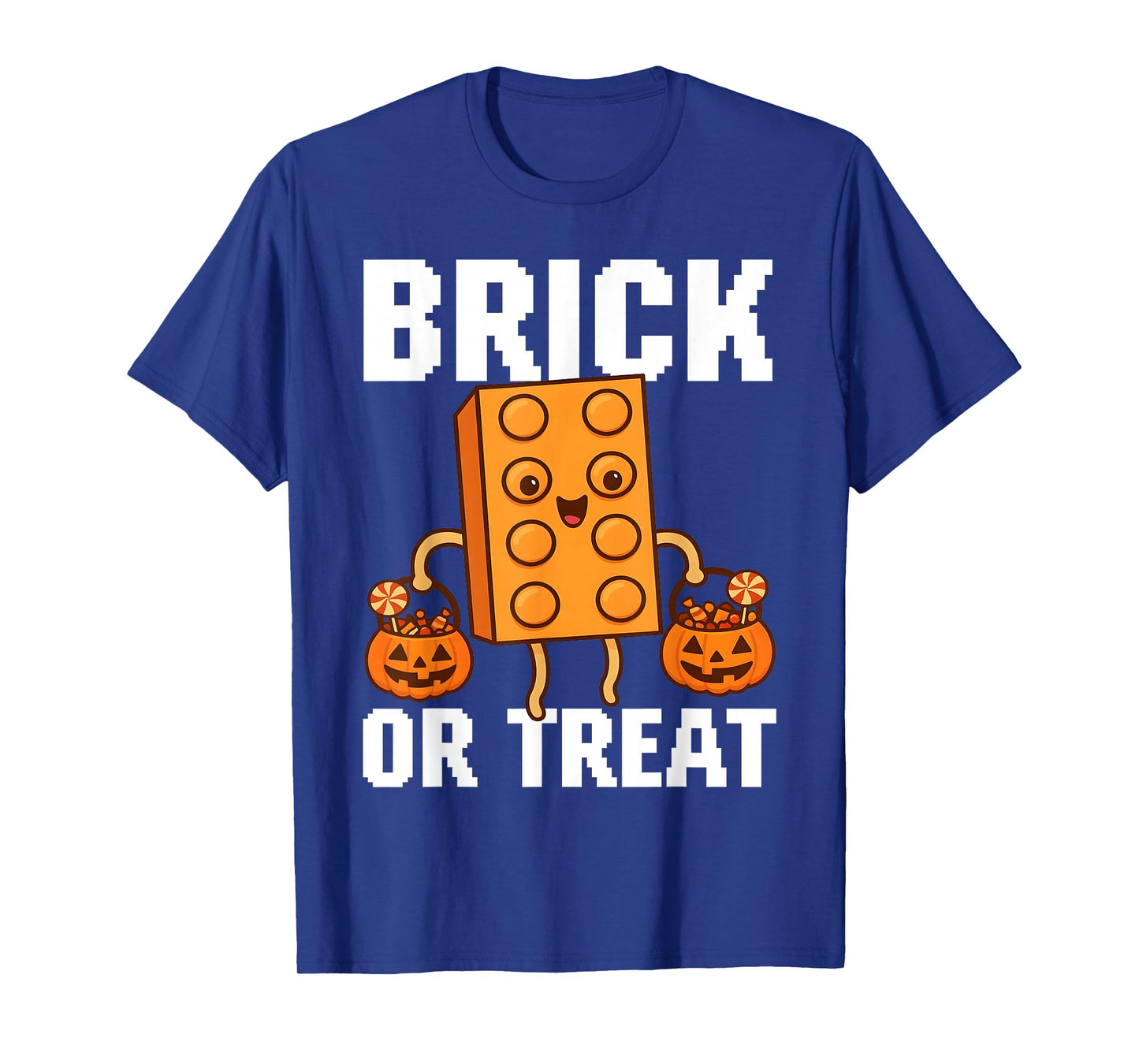 Brick Or Treat Halloween Master Builder Blocks Building Kids T-Shirt