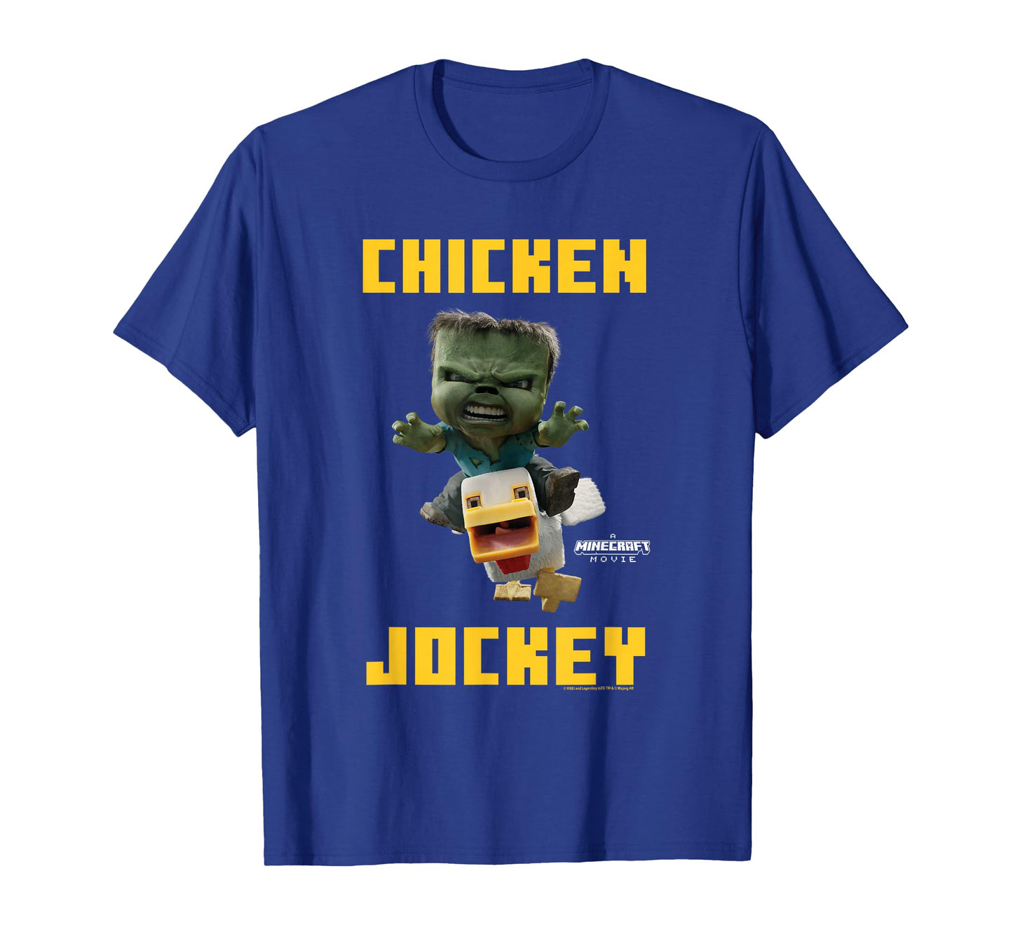 A Minecraft Movie Chicken Jockey Baby Zombie Logo T-Shirt