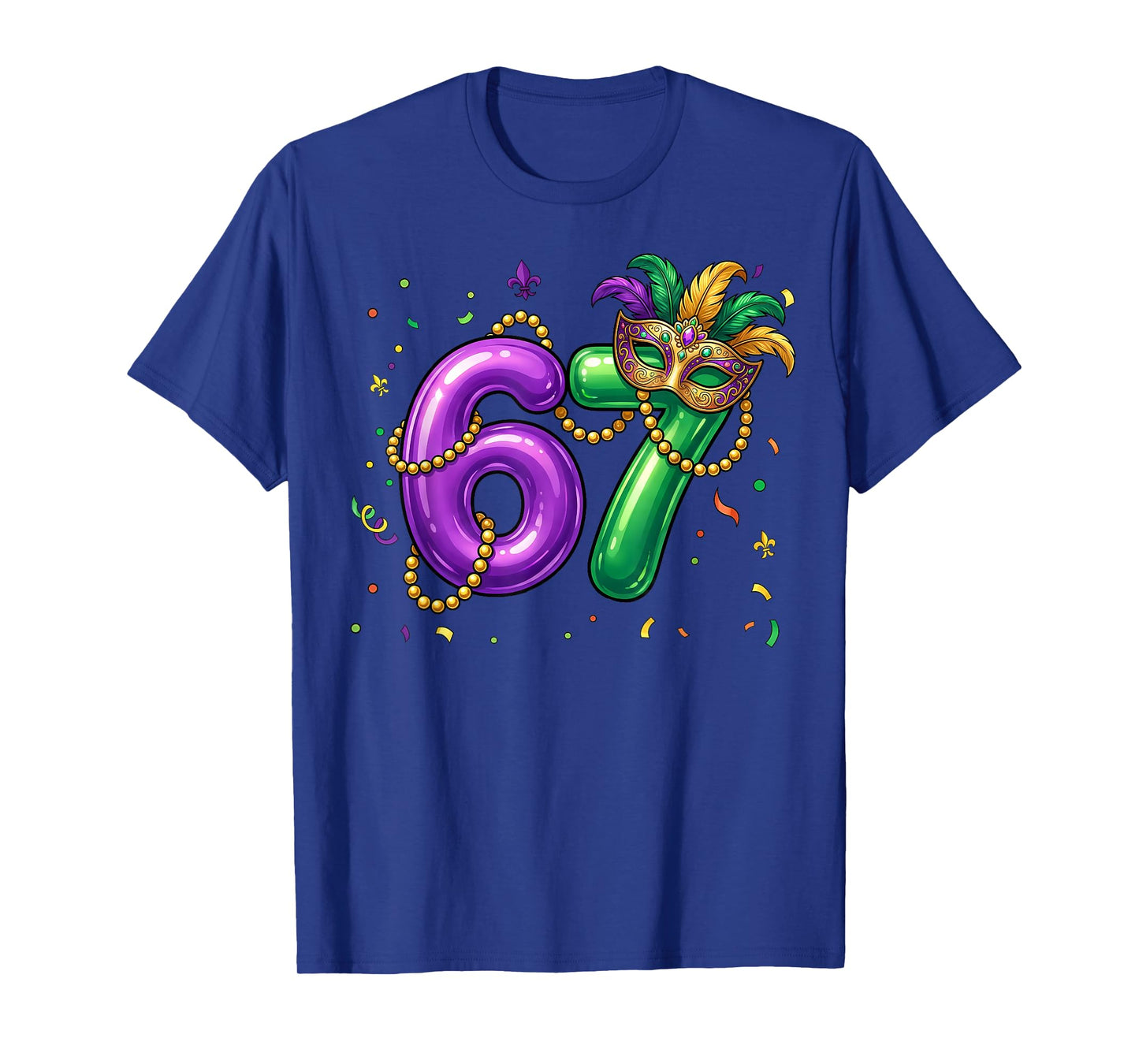 67 Six Seven 6 7 Meme Mardi Gras Funny Boy Girl Kids T-Shirt