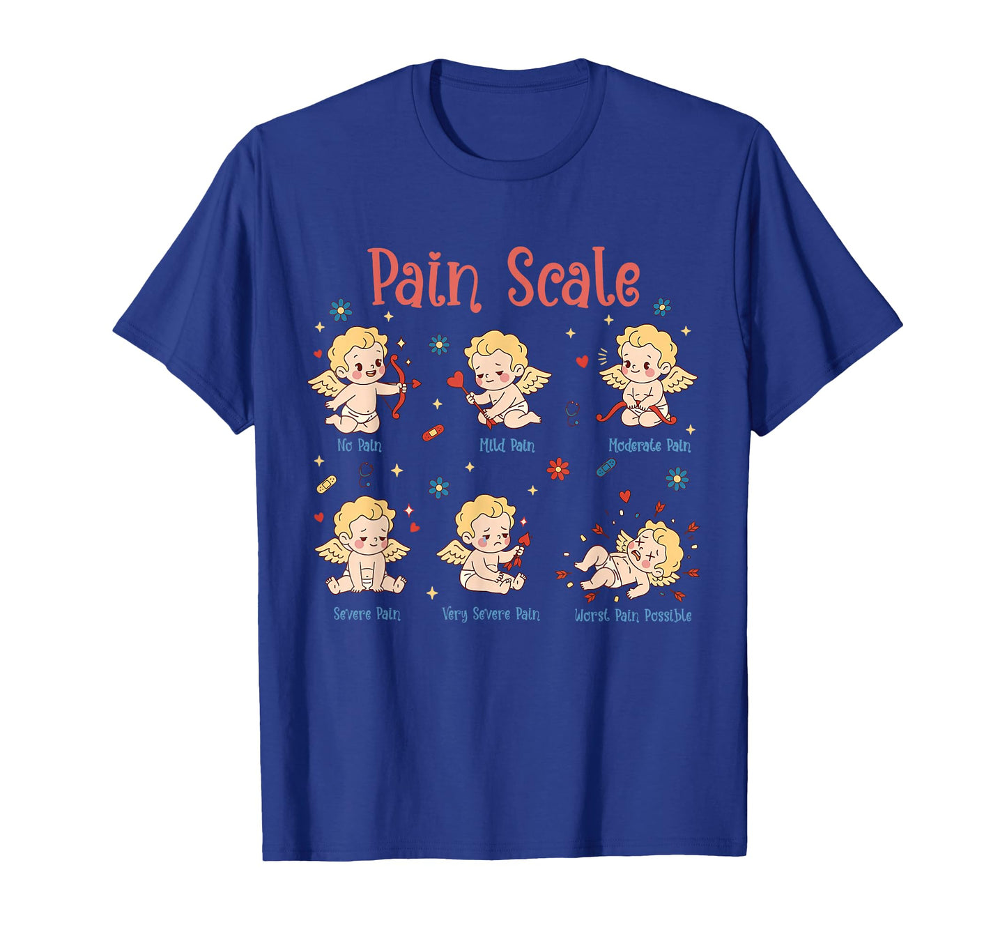 Pain Scale Cupid Nurse Trauma Nurse ICU Nurse Valentine Day T-Shirt