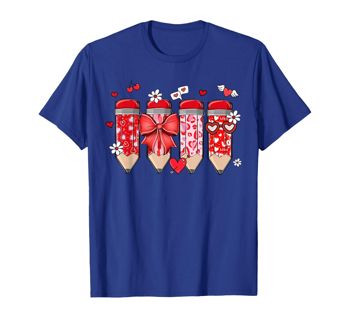Teacher Valentine Coquette Bow Pencil Teacher Valentine Day T-Shirt