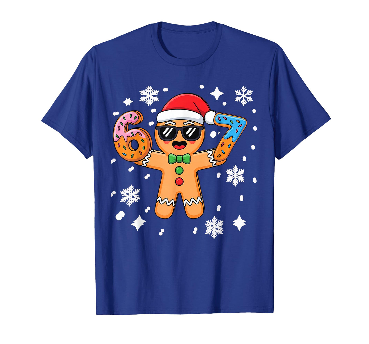 Gingerbread Six Seven 67 Ice Cream Drip Christmas Boys T-Shirt
