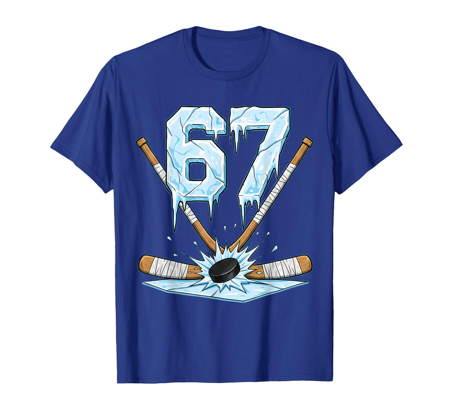 Funny Hockey 67 Meme 6-7 Six Seven Gen Alpha Ice Hockey 67 T-Shirt