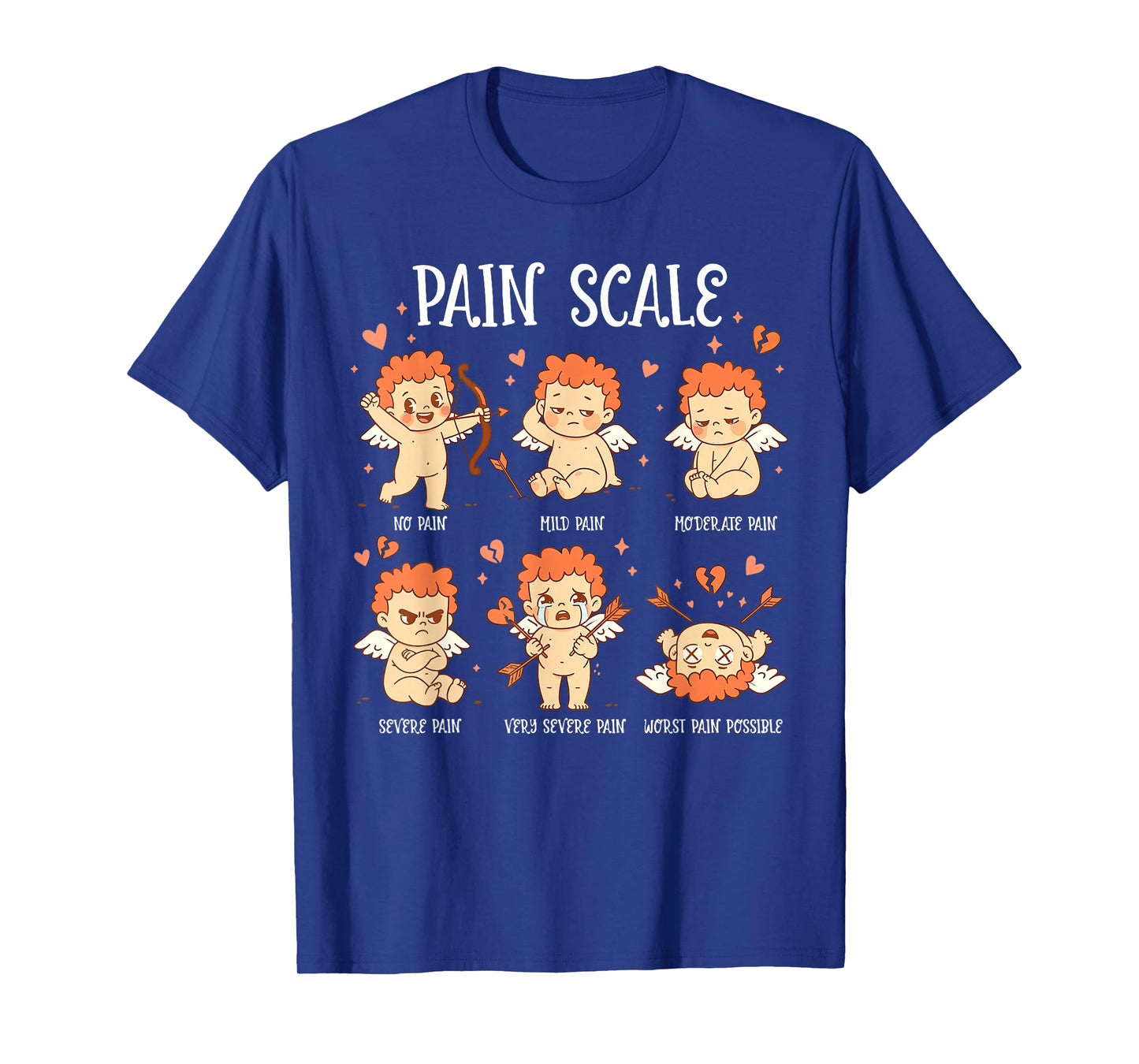 Cupid Nurse Pain Scale Valentine Day Triage Pain Assessment T-Shirt