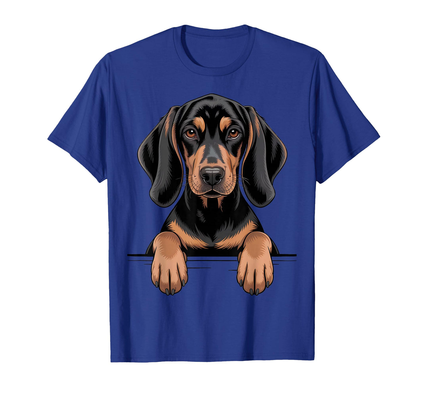 Black and Tan Coonhound Funny Peeking Pocket Puppy Dog Lover T-Shirt