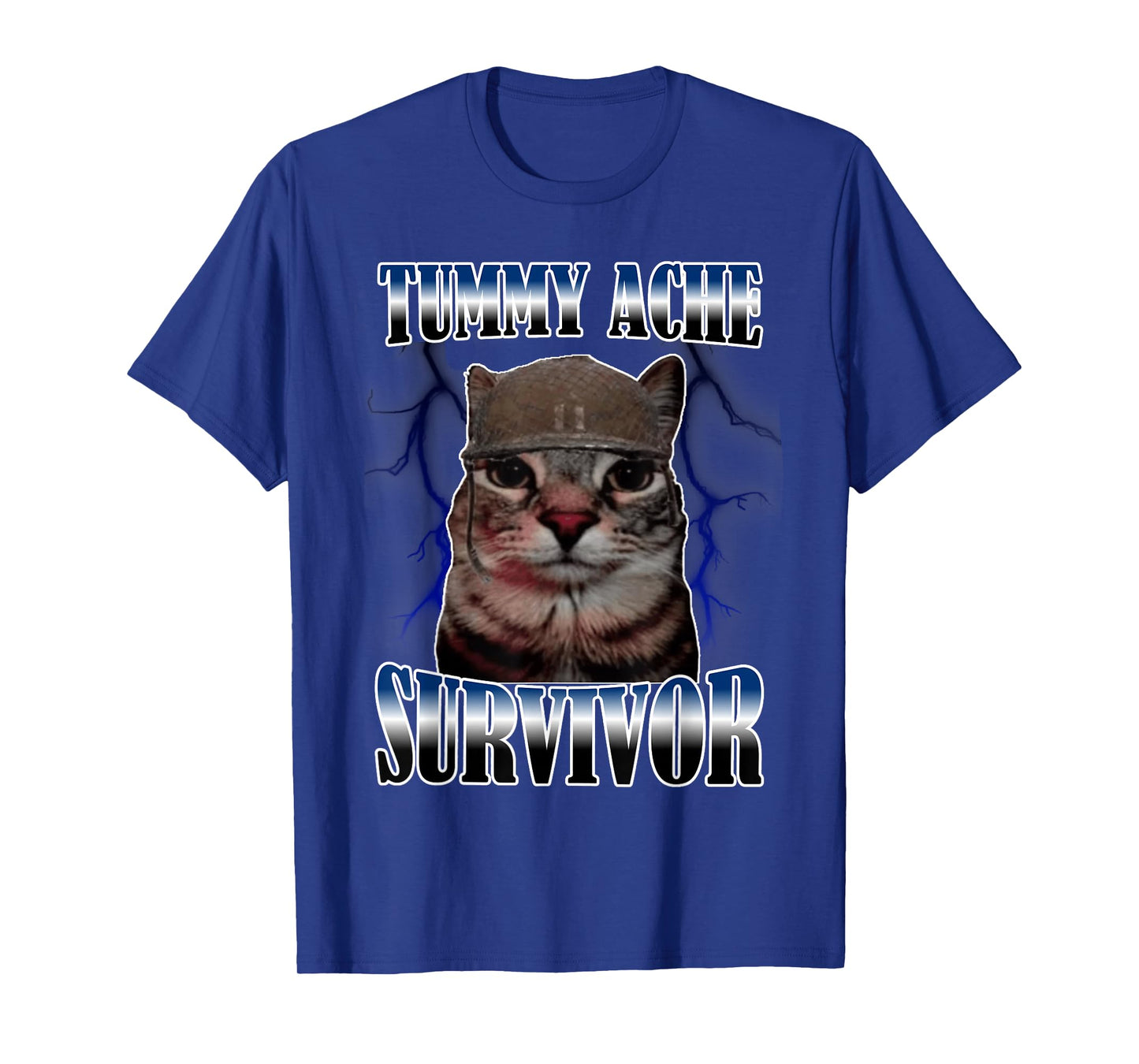 Funny Saying Cats Tummy Ache Survivor Cat Meme T-Shirt