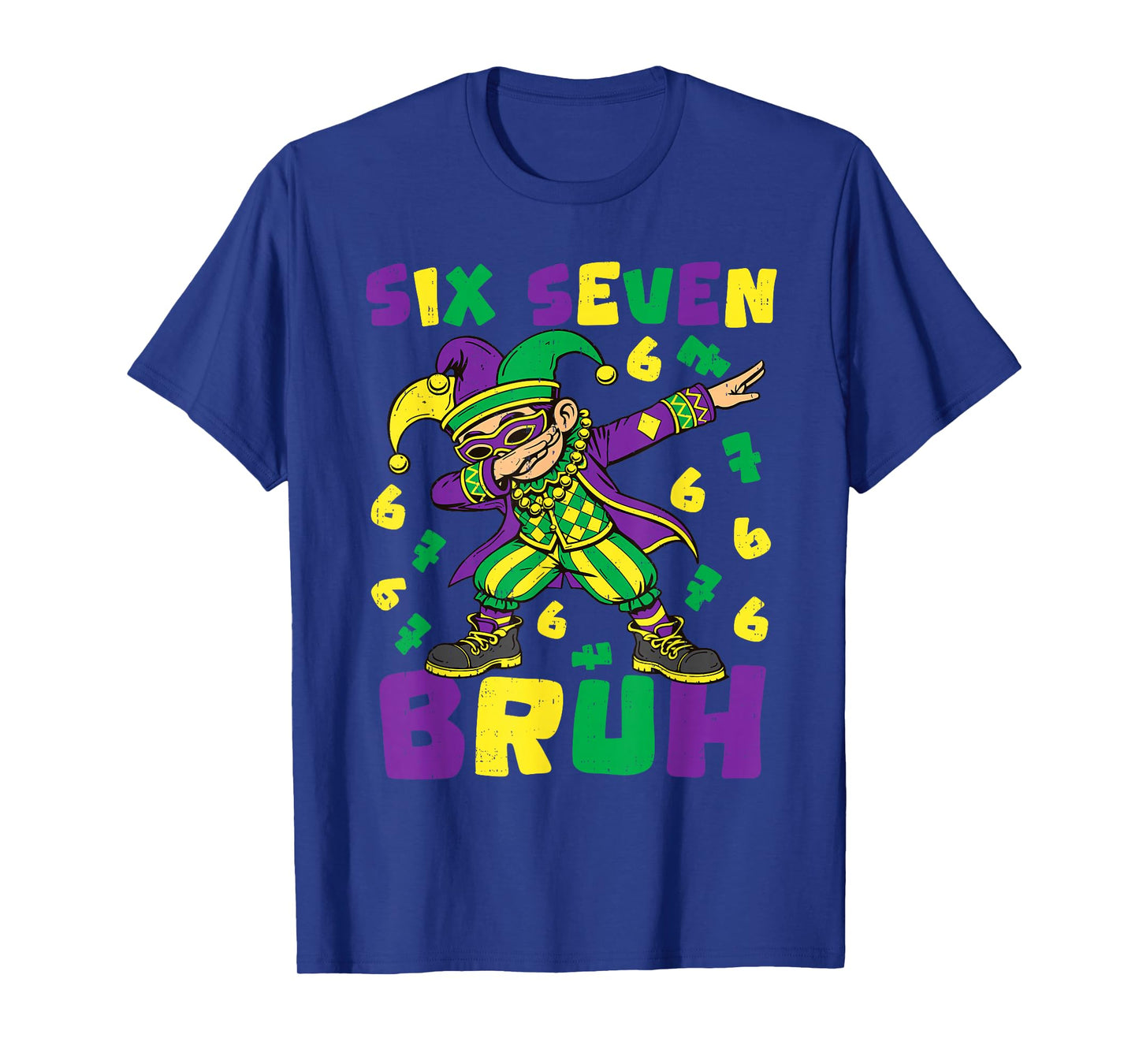 Mardi Gras Carnival Six Seven Bruh Dabbing 6 7 Meme Boys Kid T-Shirt