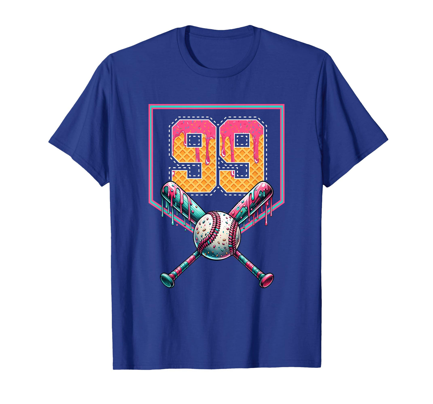 Baseball Drip Number 99 Player Or 99th Birthday T-Shirt