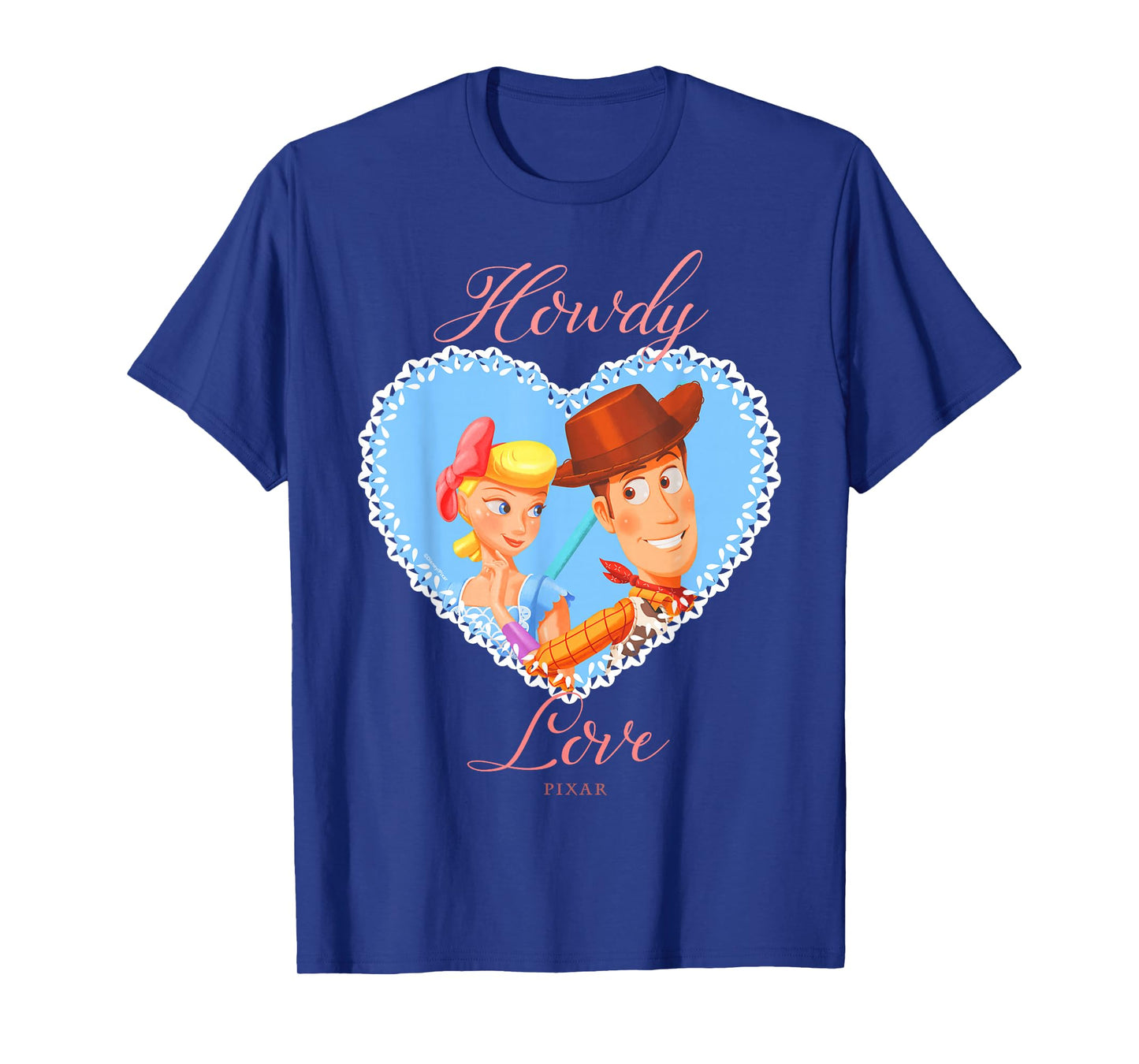 Disney Pixar Toy Story Woody & Bo Peep Howdy Love Heart T-Shirt