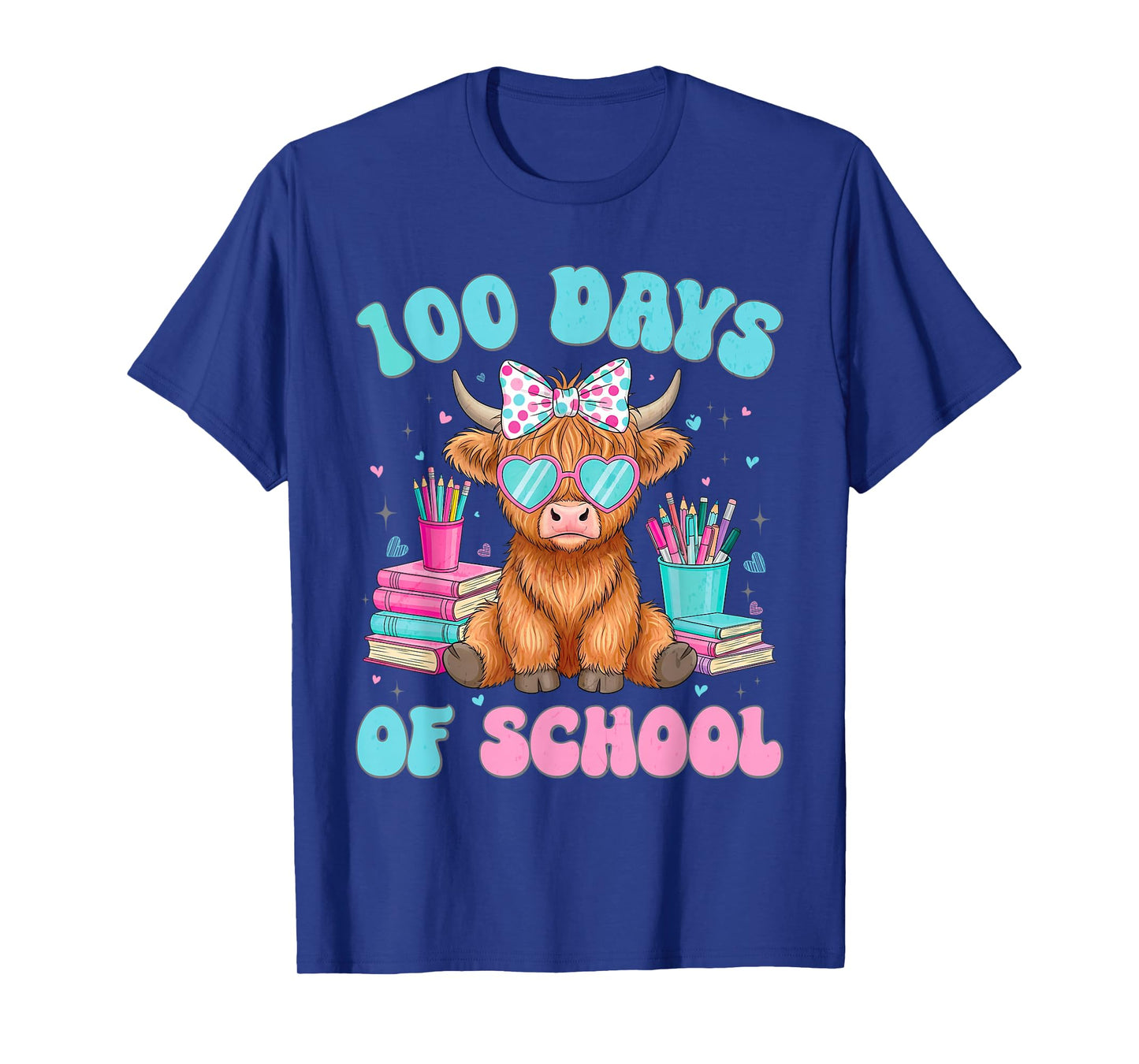 Cute Cow 100 Days of School Fun for Teachers Students T-Shirt