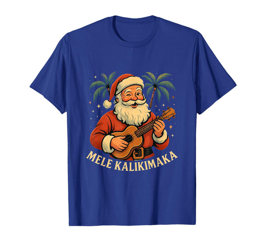 Mele Kalikimaka Hawaiian Santa Tropical Vintage Christmas T-Shirt
