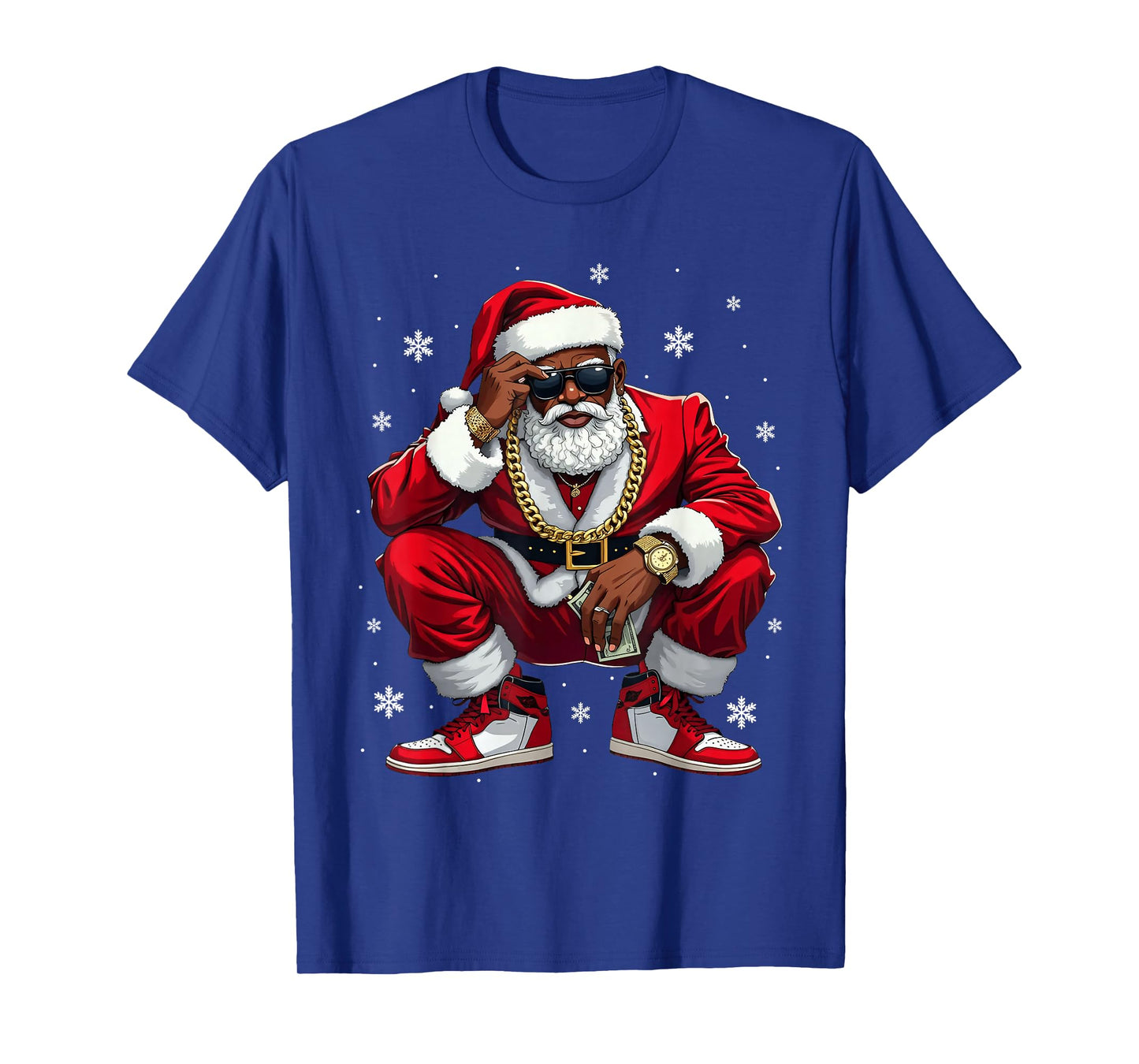 African American Santa Christmas Black Xmas Women Men Kids T-Shirt