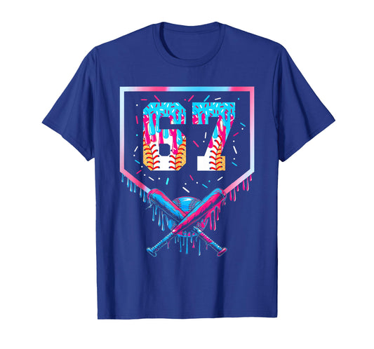 Six Seven Baseball Ice Cream Drip Cool 67 Gen Alpha Slang T-Shirt