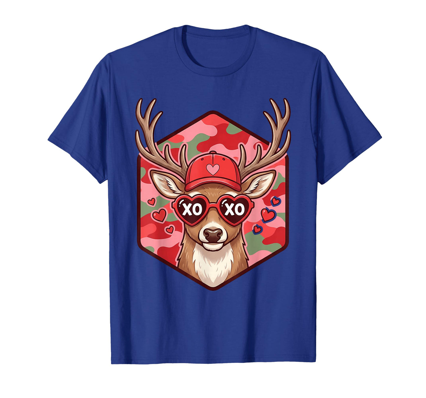 Retro Funny Boys Valentines Day Hunting Deer Camo Kids Men T-Shirt