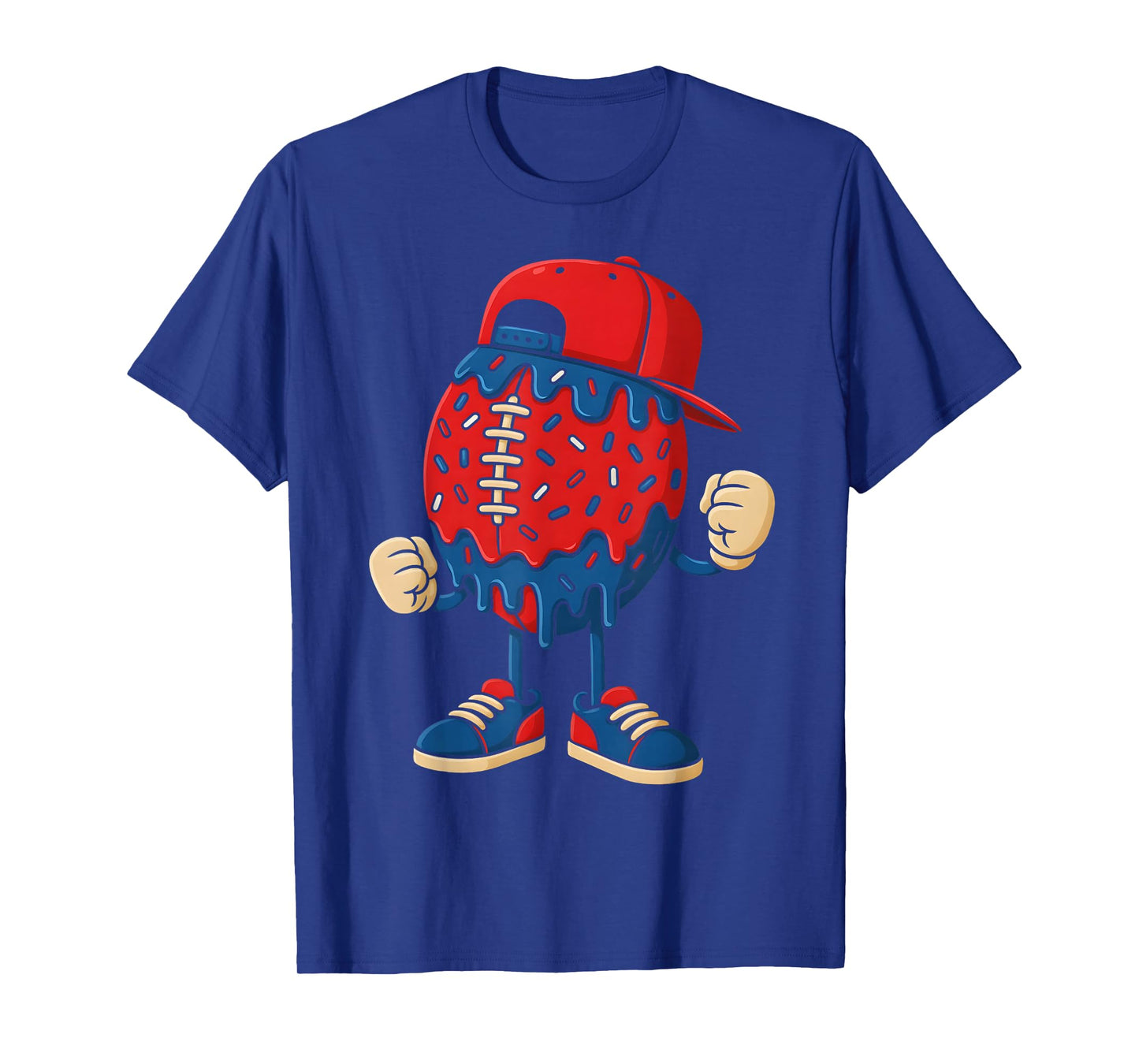 Football Drip Boys Ice Cream Drip Red White and Blue Youth T-Shirt