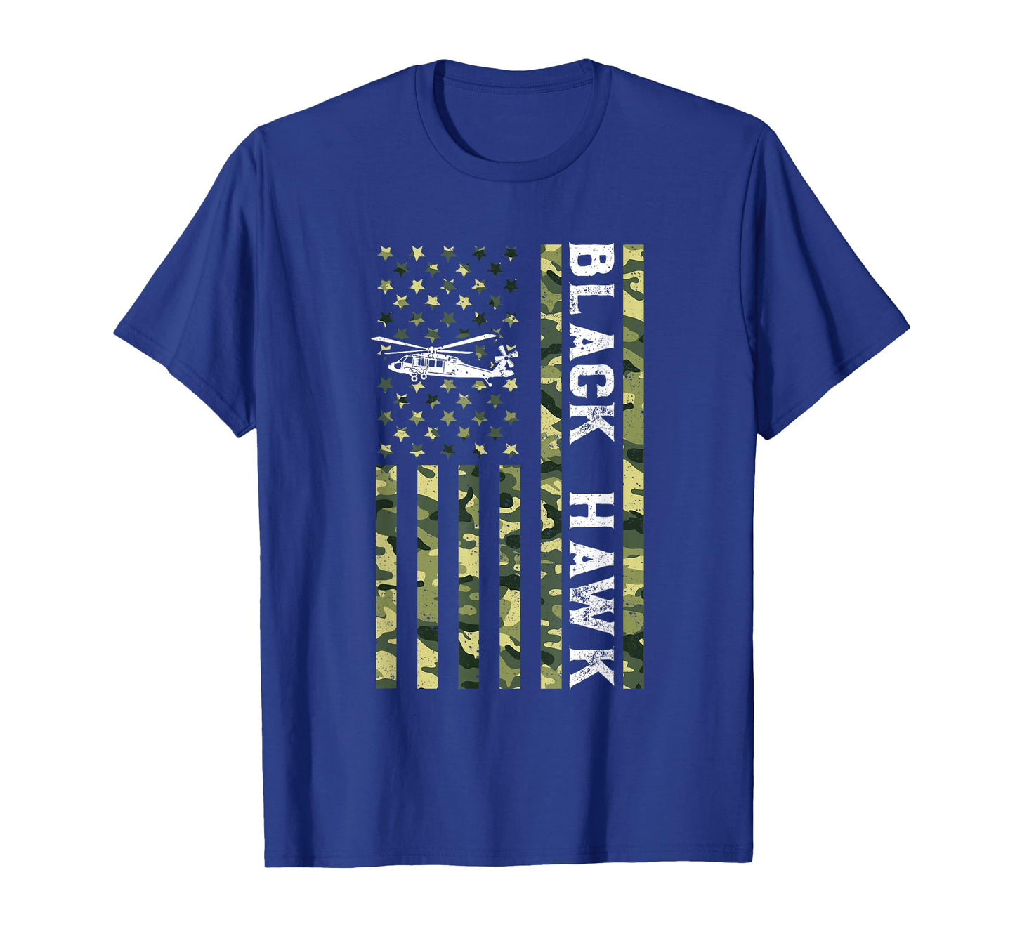 Patriotic USA Flag Military Helicopter UH-60 Black Hawk T-Shirt