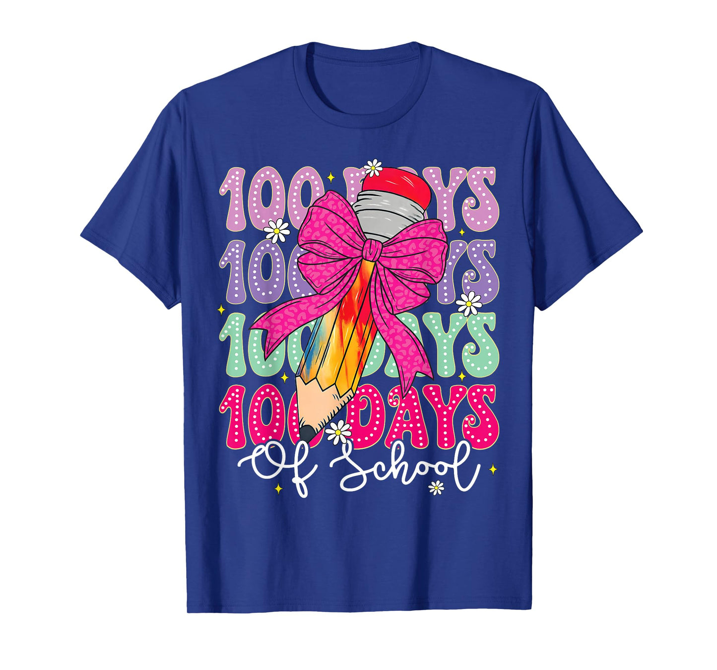 100 Days of School Coquette Bow 100th Day of School Girls T-Shirt