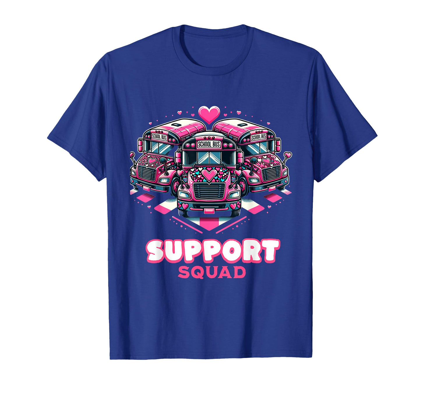 Support Squad Pink Leopard School Bus Driver Breast Cancer T-Shirt