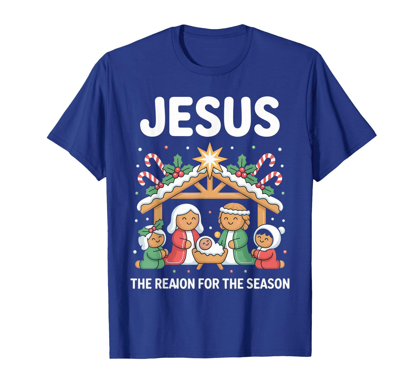 Jesus The Reason for The Season Christmas Spirit Nativity T-Shirt