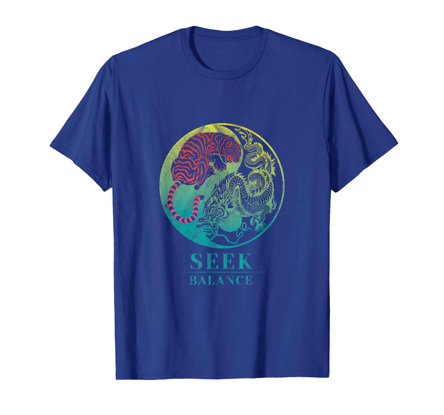 Yin Yang Symbol Dragon Tiger Seek Balance Male Female T-Shirt
