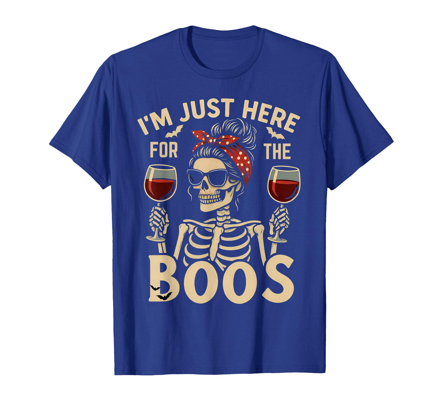 I’m Just Here for The Boos Funny Skeleton Halloween Costume T-Shirt